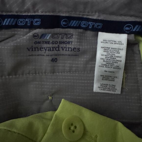 VINEYARD VINES 'On-The-Go Short' Wild Lime Golf Chino Performance OTG - Size‎ 40 - Picture 7 of 7